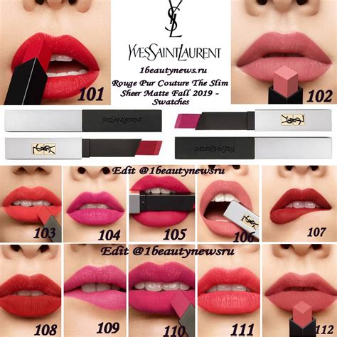 ysl 107 108|Rouge Pur Couture Slim Sheer Matte Lipstick .